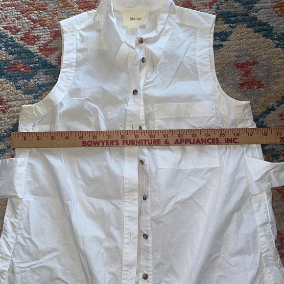 Maeve by Anthropologie Maeve Sleeveless Tie Button Down Tunic Size 0 - Picture 10 of 12